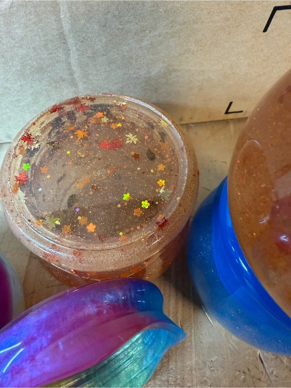 Whimsical Resin Multicolor Spice Jars Set of 4